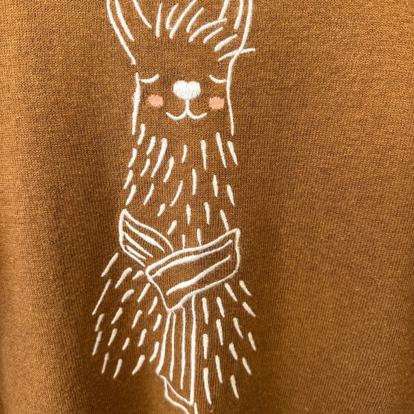 J.Crew Embroidered Llama with Scarf Pullover Sweater Medium - Picture 2 of 4